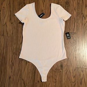 NWT Express Scoop Neck Ribbed Thong Bodysuit